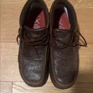 Twisted X Brown Leather Loafers Comfortable Slip-Ons